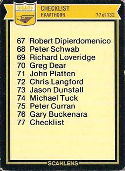 1987 Scanlens VFL #77 Hawthorn Hawks Front